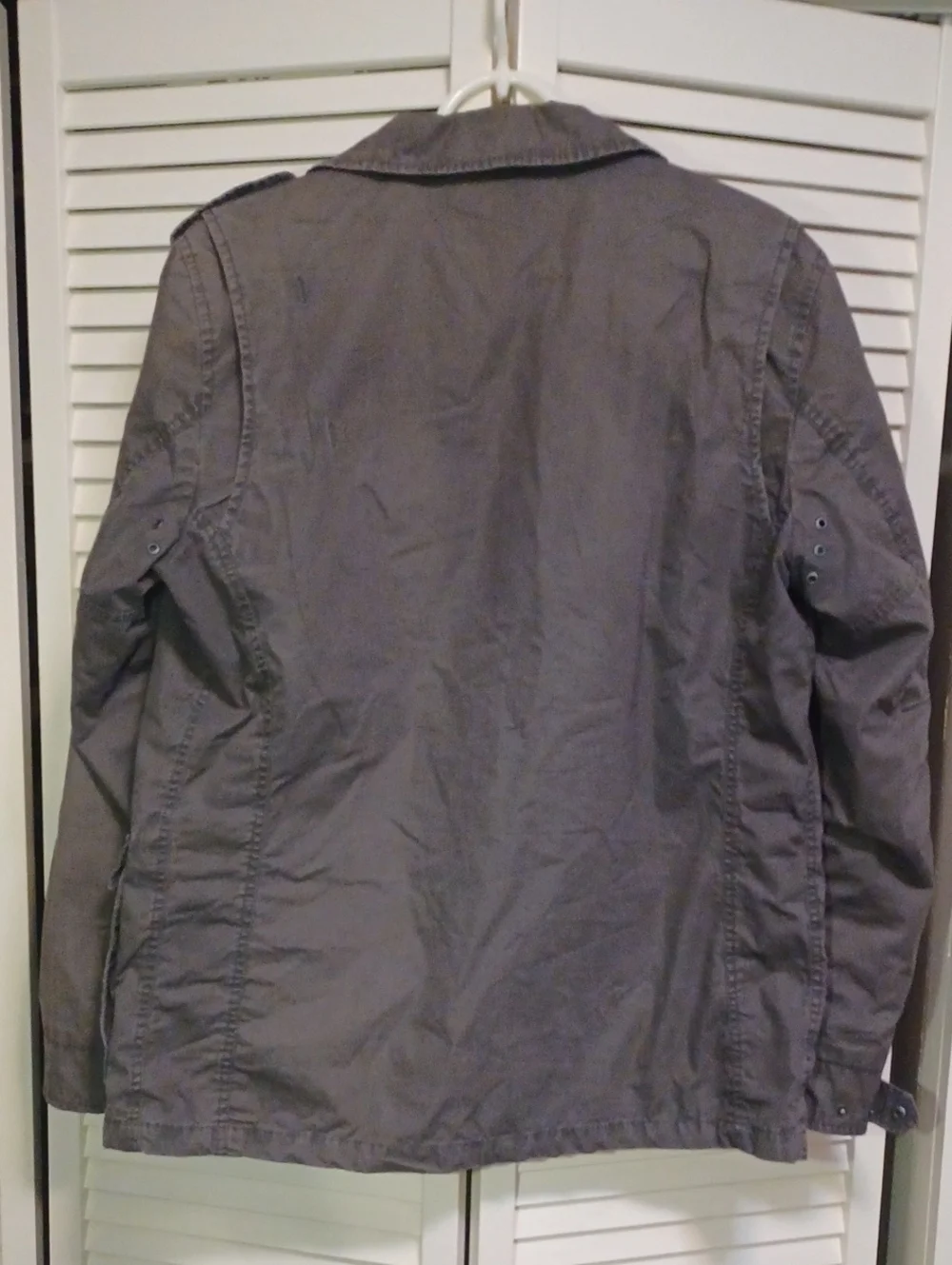 Banana Republic Charcoal Gray Utility Jacket. Zipper or Button. Size M.